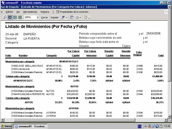 La finalidad de la pantalla de Joyería es facilitar la captura de prendas que se compran al por mayor, en donde no nos interesa capturar boleta x boleta y el nombre de quien nos vende digamos 100 prendas es el mismo. Se capturan los datos generales de la persona en la primera boleta y después en los renglones de abajo se capturan todos los detalles de los artículos que nos va a vender esa persona.