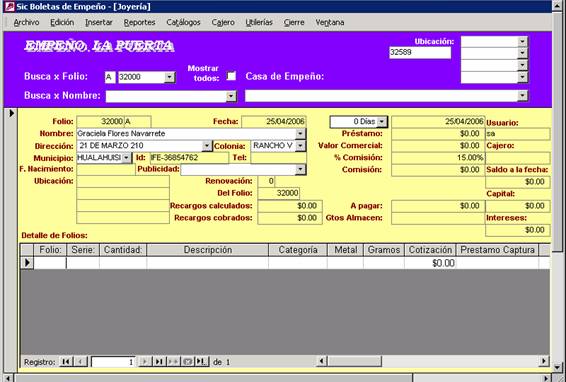 Sistema programa de prestamos personales